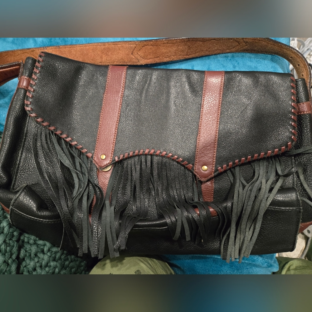 Muxo By Camila Alves Large Leather Hobo Bag Gray With Brown Stitching